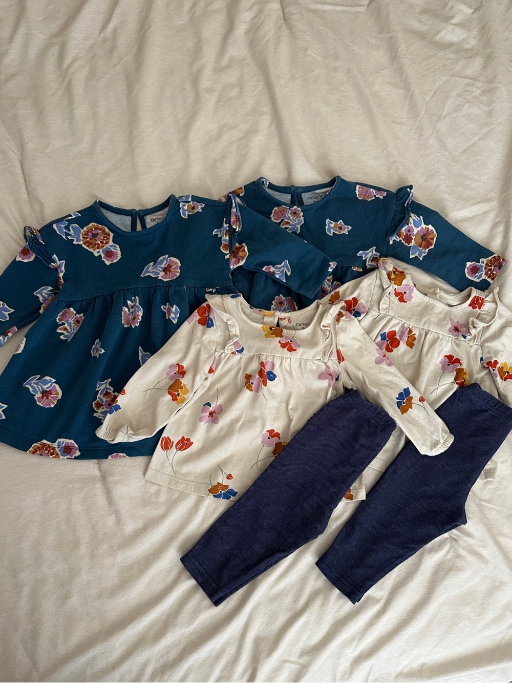 Twin girl 9 months outfit bundle (Carters)